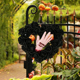 Maxbell Halloween Hand Black Rose Wreath Party Decoration for Window Restaurant Mall