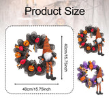 Maxbell Halloween Wreath Pendant Decorative Wreath for House Porch Farmhouse black
