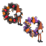 Maxbell Halloween Wreath Pendant Decorative Wreath for House Porch Farmhouse black