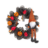 Maxbell Halloween Wreath Pendant Decorative Wreath for House Porch Farmhouse black