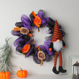 Maxbell Halloween Wreath Pendant Decorative Wreath for House Porch Farmhouse violet