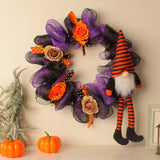 Maxbell Halloween Wreath Pendant Decorative Wreath for House Porch Farmhouse violet