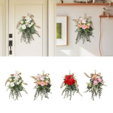 Maxbell Floral Swag Indoor Chrysanthemum Eucalyptus Wreath for Apartment Gift Window White