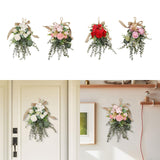 Maxbell Floral Swag Indoor Chrysanthemum Eucalyptus Wreath for Apartment Gift Window White
