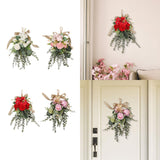 Maxbell Floral Swag Indoor Chrysanthemum Eucalyptus Wreath for Apartment Gift Window White