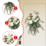 Maxbell Floral Swag Indoor Chrysanthemum Eucalyptus Wreath for Apartment Gift Window White
