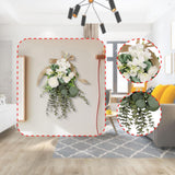 Maxbell Floral Swag Indoor Chrysanthemum Eucalyptus Wreath for Apartment Gift Window White