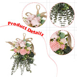 Maxbell Floral Swag Indoor Chrysanthemum Eucalyptus Wreath for Apartment Gift Window Pink