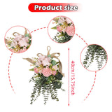 Maxbell Floral Swag Indoor Chrysanthemum Eucalyptus Wreath for Apartment Gift Window Pink