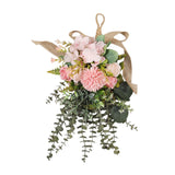 Maxbell Floral Swag Indoor Chrysanthemum Eucalyptus Wreath for Apartment Gift Window Pink