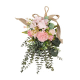 Maxbell Floral Swag Indoor Chrysanthemum Eucalyptus Wreath for Apartment Gift Window Pink