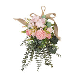 Maxbell Floral Swag Indoor Chrysanthemum Eucalyptus Wreath for Apartment Gift Window Pink