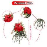 Maxbell Floral Swag Indoor Chrysanthemum Eucalyptus Wreath for Apartment Gift Window Red