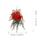 Maxbell Floral Swag Indoor Chrysanthemum Eucalyptus Wreath for Apartment Gift Window Red
