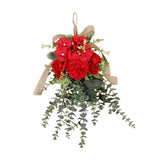 Maxbell Floral Swag Indoor Chrysanthemum Eucalyptus Wreath for Apartment Gift Window Red