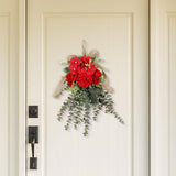 Maxbell Floral Swag Indoor Chrysanthemum Eucalyptus Wreath for Apartment Gift Window Red