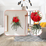 Maxbell Floral Swag Indoor Chrysanthemum Eucalyptus Wreath for Apartment Gift Window Red