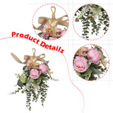 Maxbell Floral Swag Indoor Chrysanthemum Eucalyptus Wreath for Apartment Gift Window Purple