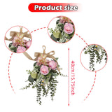 Maxbell Floral Swag Indoor Chrysanthemum Eucalyptus Wreath for Apartment Gift Window Purple