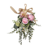 Maxbell Floral Swag Indoor Chrysanthemum Eucalyptus Wreath for Apartment Gift Window Purple