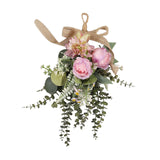 Maxbell Floral Swag Indoor Chrysanthemum Eucalyptus Wreath for Apartment Gift Window Purple