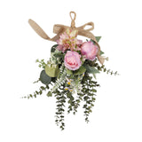 Maxbell Floral Swag Indoor Chrysanthemum Eucalyptus Wreath for Apartment Gift Window Purple
