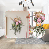 Maxbell Floral Swag Indoor Chrysanthemum Eucalyptus Wreath for Apartment Gift Window Purple