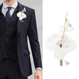 Maxbell Wedding Boutonniere Flower Boutonniere for Engagement Wedding Prom White