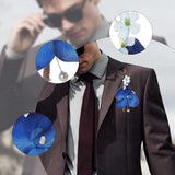 Maxbell Wedding Boutonniere Flower Boutonniere for Engagement Wedding Prom Blue