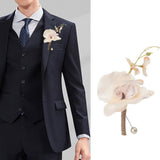 Maxbell Wedding Boutonniere Flower Boutonniere for Engagement Wedding Prom Champagne color