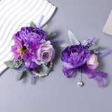 Maxbell Artificial Men's Rose Boutonniere Decor Wedding Boutonniere for Centerpieces
