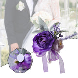 Maxbell Artificial Men's Rose Boutonniere Decor Wedding Boutonniere for Centerpieces