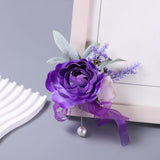 Maxbell Artificial Men's Rose Boutonniere Decor Wedding Boutonniere for Centerpieces