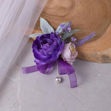 Maxbell Artificial Men's Rose Boutonniere Decor Wedding Boutonniere for Centerpieces