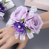 Maxbell Artificial Flower Wrist Corsage Wristlet Band for Bridal Shower Centerpieces