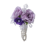 Maxbell Artificial Flower Wrist Corsage Wristlet Band for Bridal Shower Centerpieces