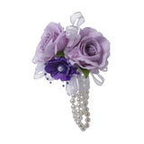 Maxbell Artificial Flower Wrist Corsage Wristlet Band for Bridal Shower Centerpieces