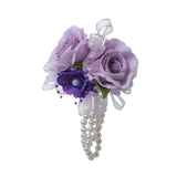 Maxbell Artificial Flower Wrist Corsage Wristlet Band for Bridal Shower Centerpieces