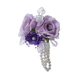 Maxbell Artificial Flower Wrist Corsage Wristlet Band for Bridal Shower Centerpieces