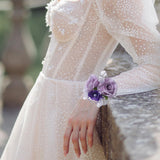 Maxbell Artificial Flower Wrist Corsage Wristlet Band for Bridal Shower Centerpieces