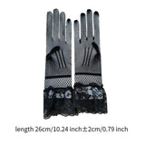 Maxbell Short Lace Gloves for Women Formal for Opera Cutout Accessories Dinner Party Black