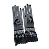 Maxbell Short Lace Gloves for Women Formal for Opera Cutout Accessories Dinner Party Black