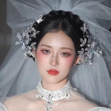 Maxbell 2x Bridal Hair Clip Wedding Rhinestone Flower Holiday Bride Hair Accessories