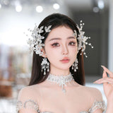 Maxbell 2x Bridal Hair Clip Wedding Rhinestone Flower Holiday Bride Hair Accessories