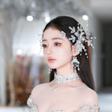 Maxbell 2x Bridal Hair Clip Wedding Rhinestone Flower Holiday Bride Hair Accessories