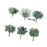Maxbell 6 Kinds Mixed Eucalyptus Leaves Stems for Floral Arrangement Engagement Vase