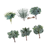 Maxbell 6 Kinds Mixed Eucalyptus Leaves Stems for Floral Arrangement Engagement Vase