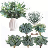 Maxbell 6 Kinds Mixed Eucalyptus Leaves Stems for Floral Arrangement Engagement Vase