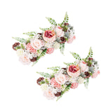 Maxbell 2 Pieces Fake Flowers Swag Wreath Stylish for Front Door Wedding Living Room