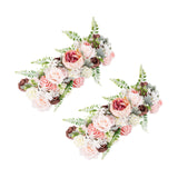 Maxbell 2 Pieces Fake Flowers Swag Wreath Stylish for Front Door Wedding Living Room